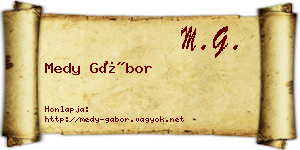 Medy Gábor névjegykártya